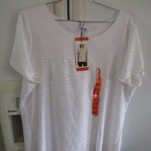 Calvin Klein knit white stretch top   XXL Plus NWT new 1x